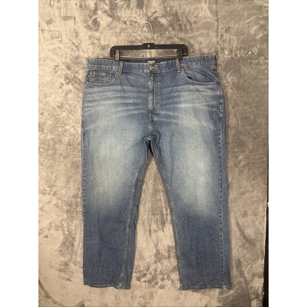 Signature by Levi Strauss Mens Relaxed Fit Jeans Blue Medium Wash 46x30 Denim